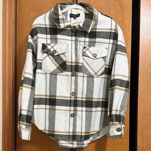 Love Tree Green and White Plaid Shacket